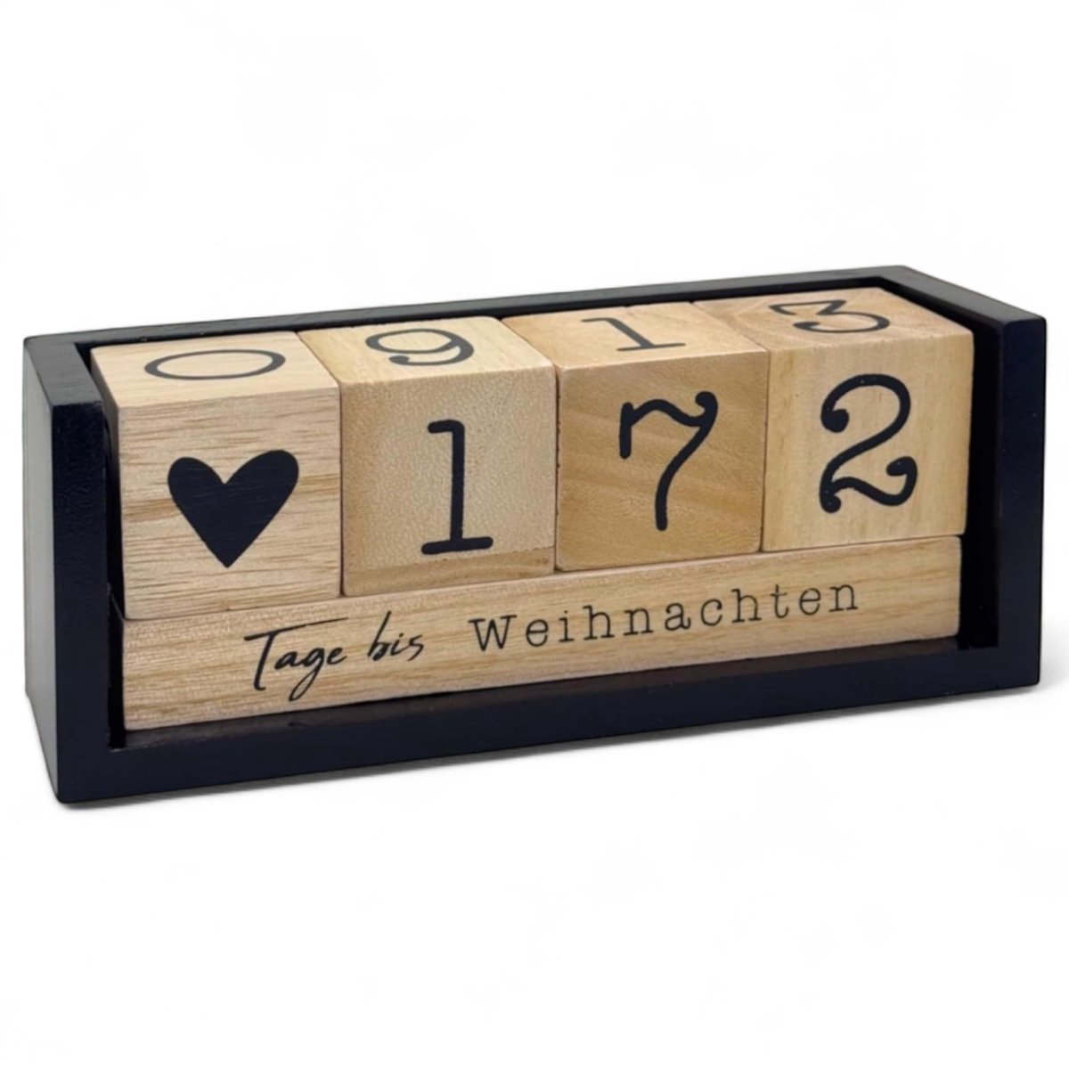 Dailygoods- Aftelkalender Zwangerschap - Houten Countdown Kalender met 4 Dobbelstenen - 432 Dagen Aftellen - Bruiloft/Verjaardag/Examen - Hoogwaardig Hout - Eenvoudig te Bedienen