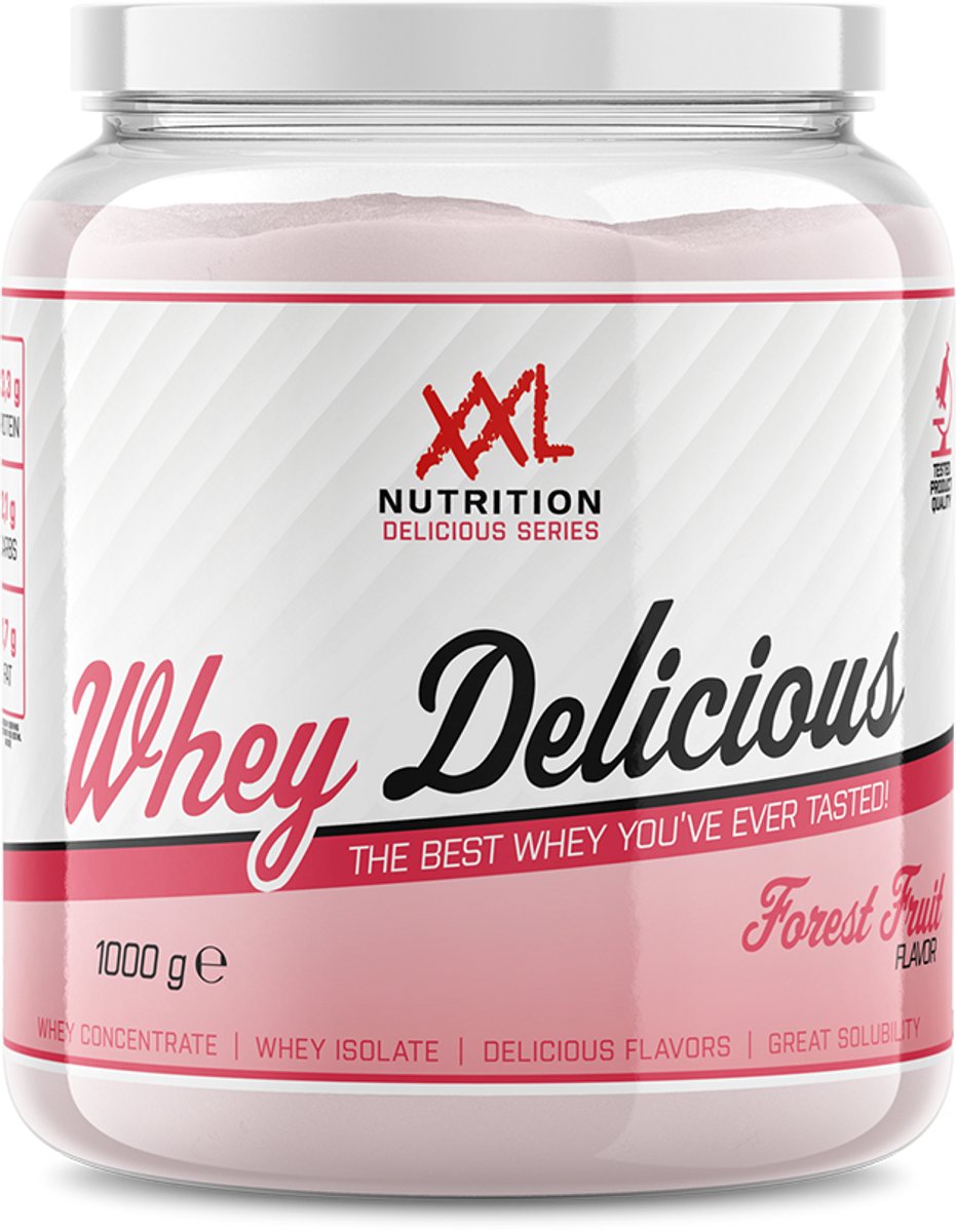 Bol.com XXL Nutrition - Whey Delicious - 80% Eiwit - Forrest Fruit - Wei Eiwitpoeder met BCAA & Glutamine, Proteine Poeder, Eiwi... aanbieding