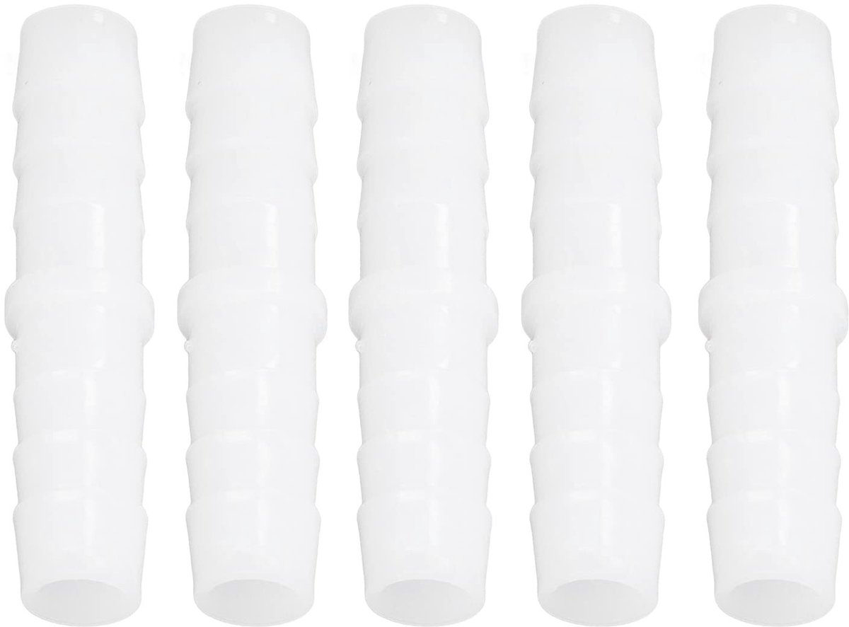 Dailygoods- Slangconnector 10 Stuks - Plastic Slangverbinder - PE Materiaal - Duurzaam - Geschikt voor Pomp- en Siliconeslangen - Veilig in Gebruik