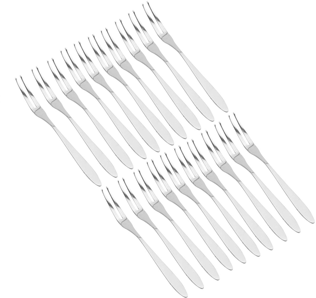 Dailygoods- Taartvorken 20 Stuks - Roestvrij Staal - Vaatwasmachinebestendig - Voor Feestjes - Bruiloften - Catering - Dagelijks Gebruik - Fruitvork