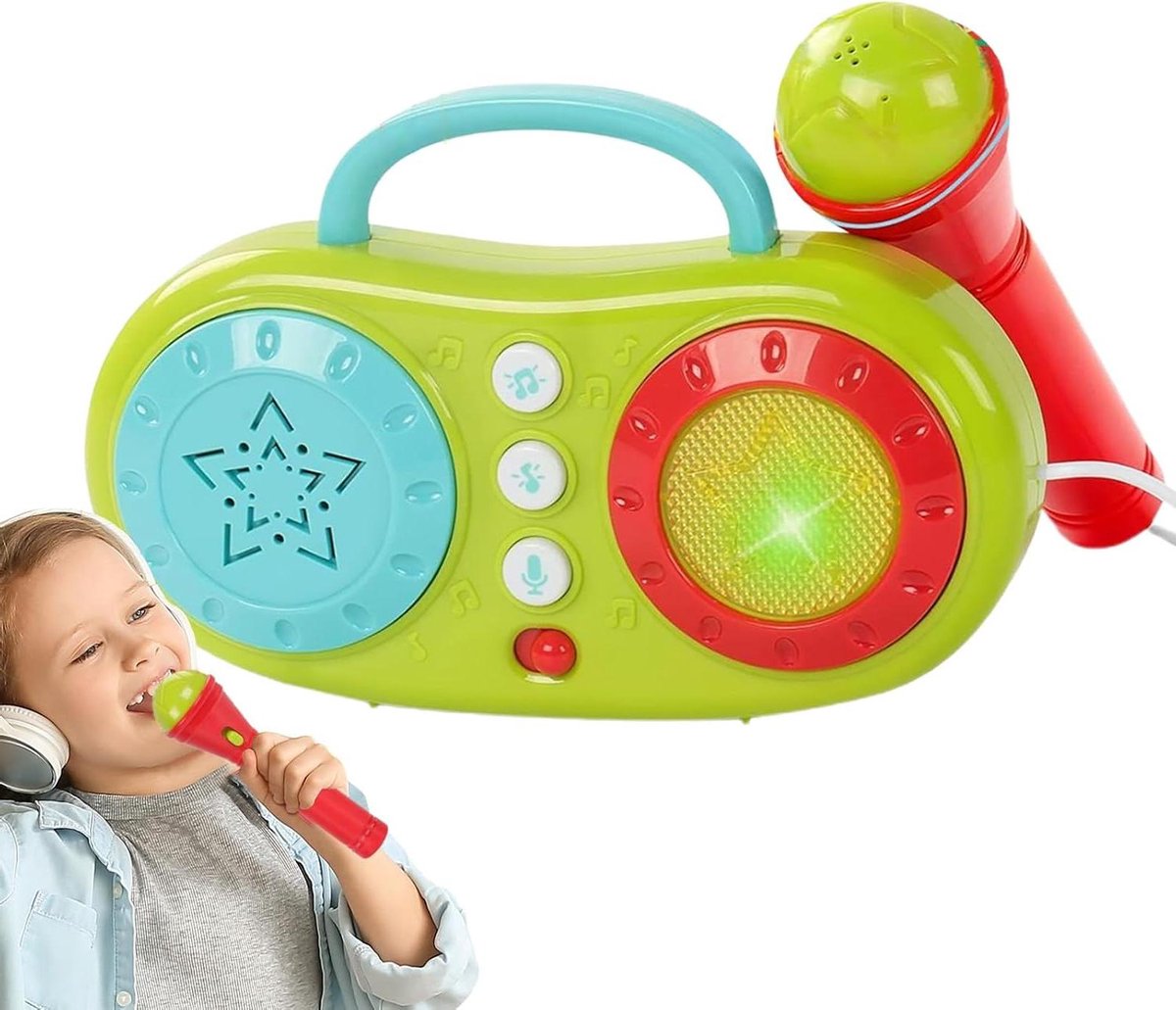 Kinder Microfoon - Karaoke Speaker - Muziek Maken - Educatief Speelgoed - 17 cm - Zwart