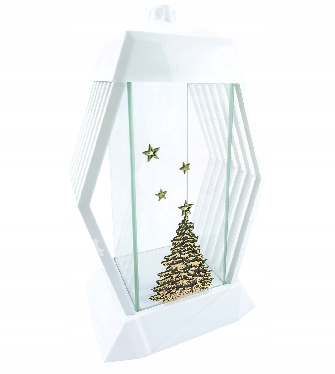 Exclusieve kerst-Znicz met kerstboom - wit, groot en zwaar (1,6 kg)