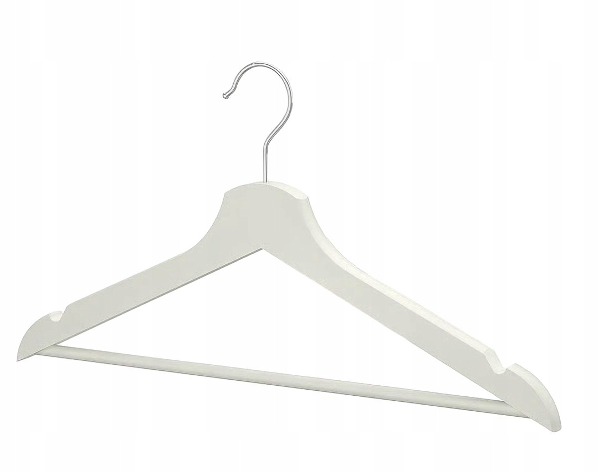 Witte houten kleerhanger 43 cm - Duurzaam en stijlvol met draaibare haak