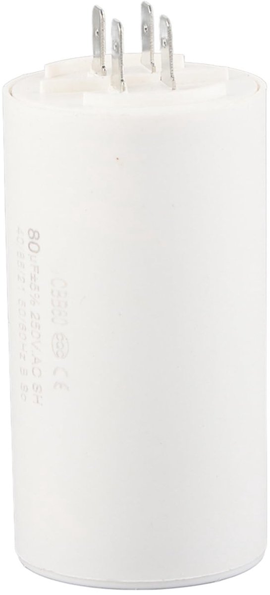ZEYNOMAX- Cilindervormige Condensator 80uF - AC 250V - CBB60 - Voor Motorpompen/Airconditioners - Kunststof - Duurzaam - Motorcondensator
