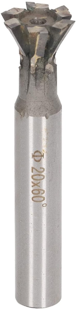 ZEYNOMAX- Zwaluwstaartsnijder 60 Graden - Hardmetalen Metaalbewerkingsgereedschap - Roestvrij Staal - Koolstofstaal - Glanzend Oppervlak Zonder Braam - 20 mm Bladdiameter - Frees