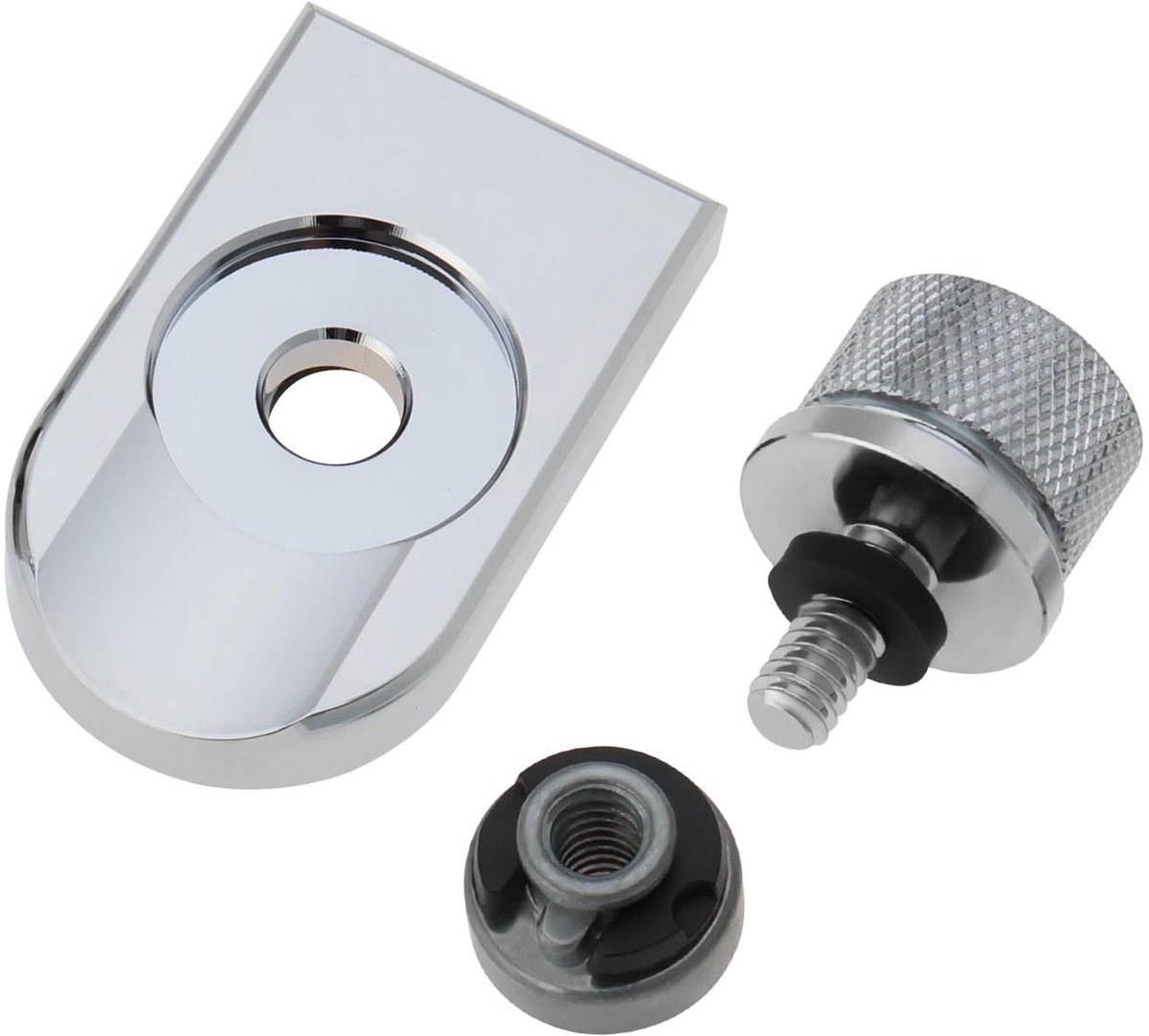 JHUBERS- Zitbout Set - Verchroomd Aluminium - Achterspatbord Moer - Compatibel met Davidson - Eenvoudige Installatie - 1/4"-20 Draad - Schroefset