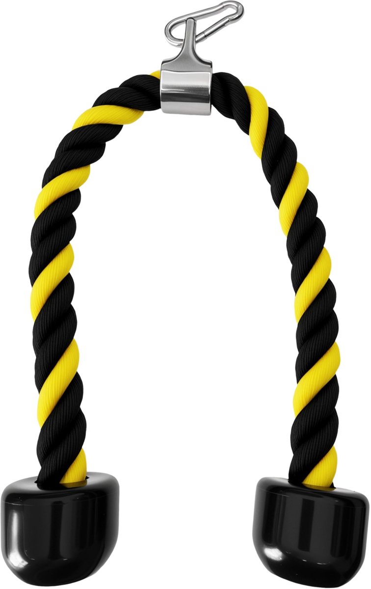 JHUBERS- Triceps Touw 27 Inch - Heavy Duty Nylon - Rubberen Handgrepen - Kabelmachine Accessoires - Thuis Gym - Slijtvast en Duurzaam - Fitnessaccessoire