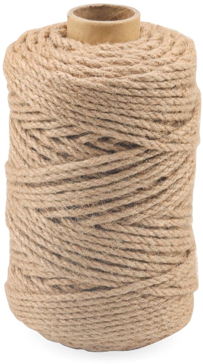 BRENZOOS- Henneptouw 100 m x 4 mm - Jute Touw - Gedraaid Touw - Natuurlijk Koord - Touwtrekken - Sterk en Breukvast