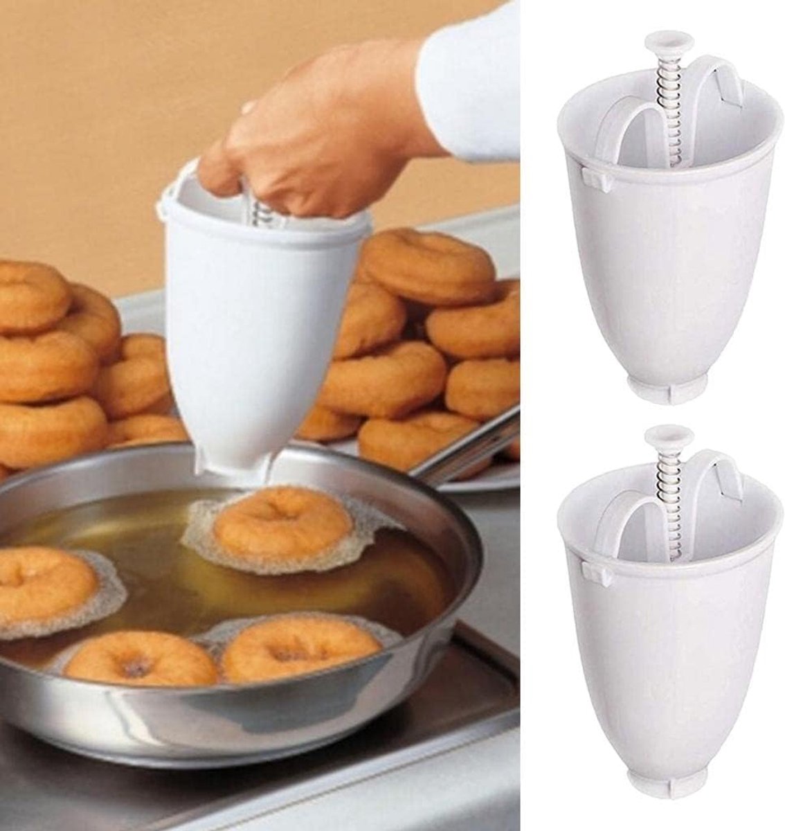 Donut Maker - Bakvorm - Zelf Gebak Maken - Maakt 24 stuks - 18 cm - Wit