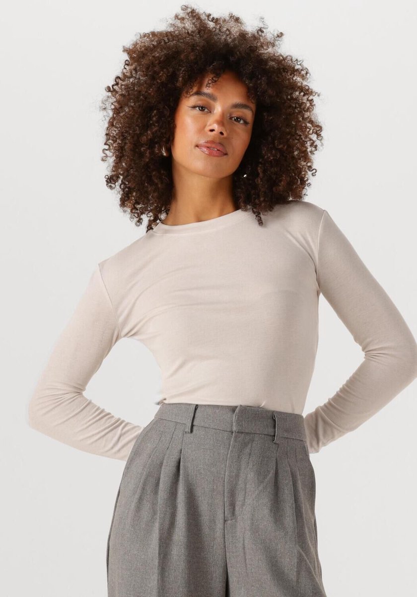 WITHBLACK Wbljosefine Ls Tee Tops & T-shirts Dames - Shirt - Creme - Maat L