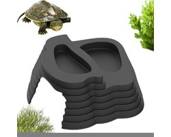 Schildpad waterschaal - Reptielenkom bad - Veilig voeren - Natuurlijke look - 22.5 x 12.9 x 6.3 cm - Bruin