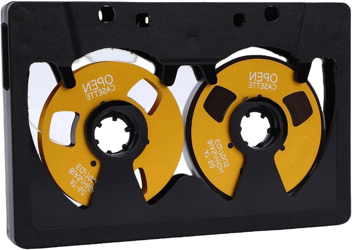 Lege Geluidscassette - Type I Tape - Muziek Opnemen - Met Metaalkleurige Wielen - 50 Minuten - Zwart Goud