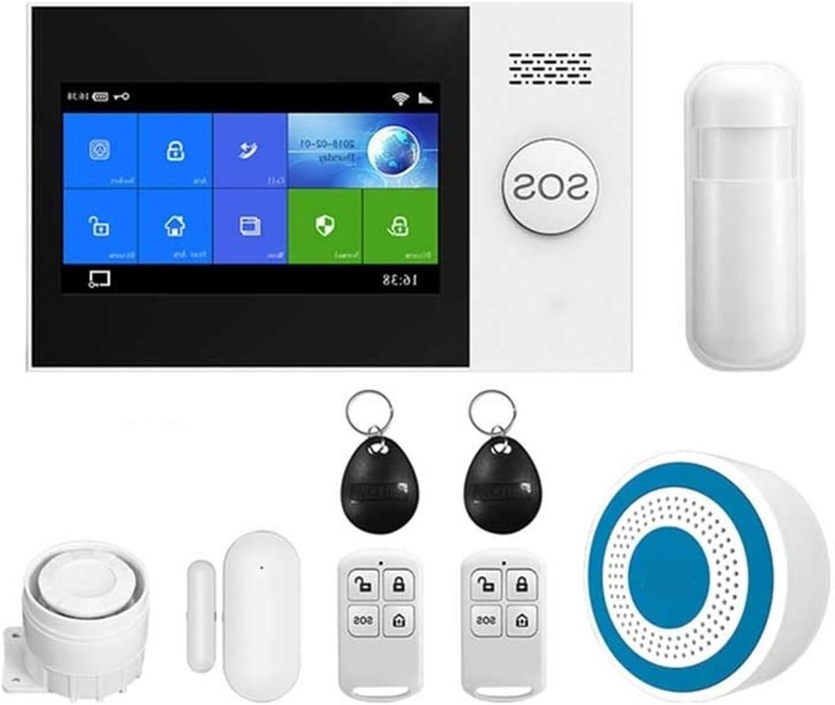Huis Alarmsysteem - Smart Beveiliging - Veiligheid Thuis - 4.3 Inch Touchscreen - 22.9 x 12.7 cm - Wit