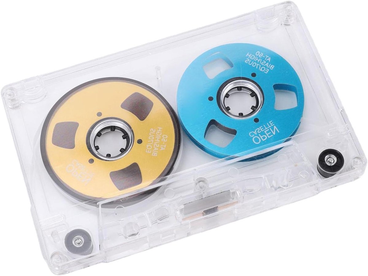 Lege Audiocassette - Spoelband Tape - Muziek Opnemen - Metalen Spoelcomponenten - 50 Minuten - Transparant