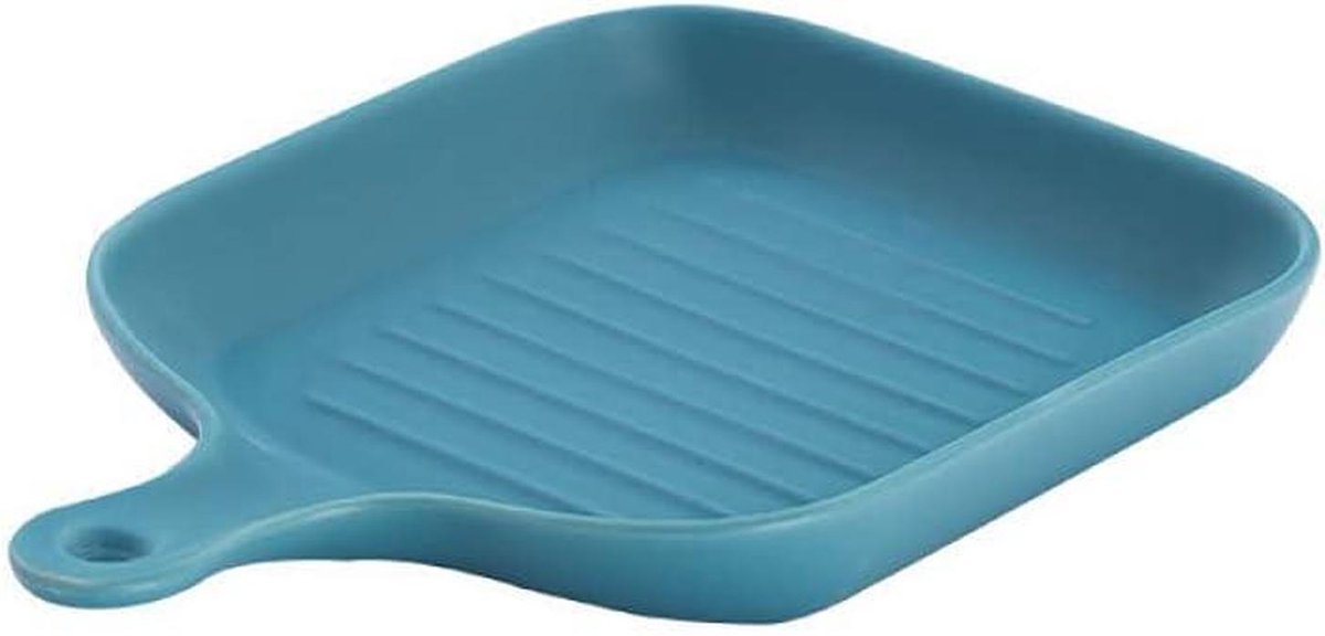 Keramische Bakschaal - Ovenschaal met handvat - Oven Gebruik - Gladde afwerking - 22.5 cm - Blauw