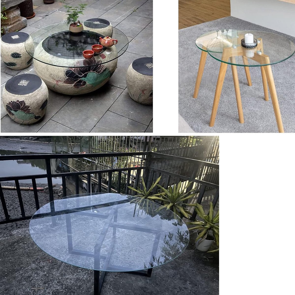 Rond glazen tafelblad - Glasplaat tafel - Tafel beschermen - Gehard veiligheidsglas - 35-100 cm - Helder