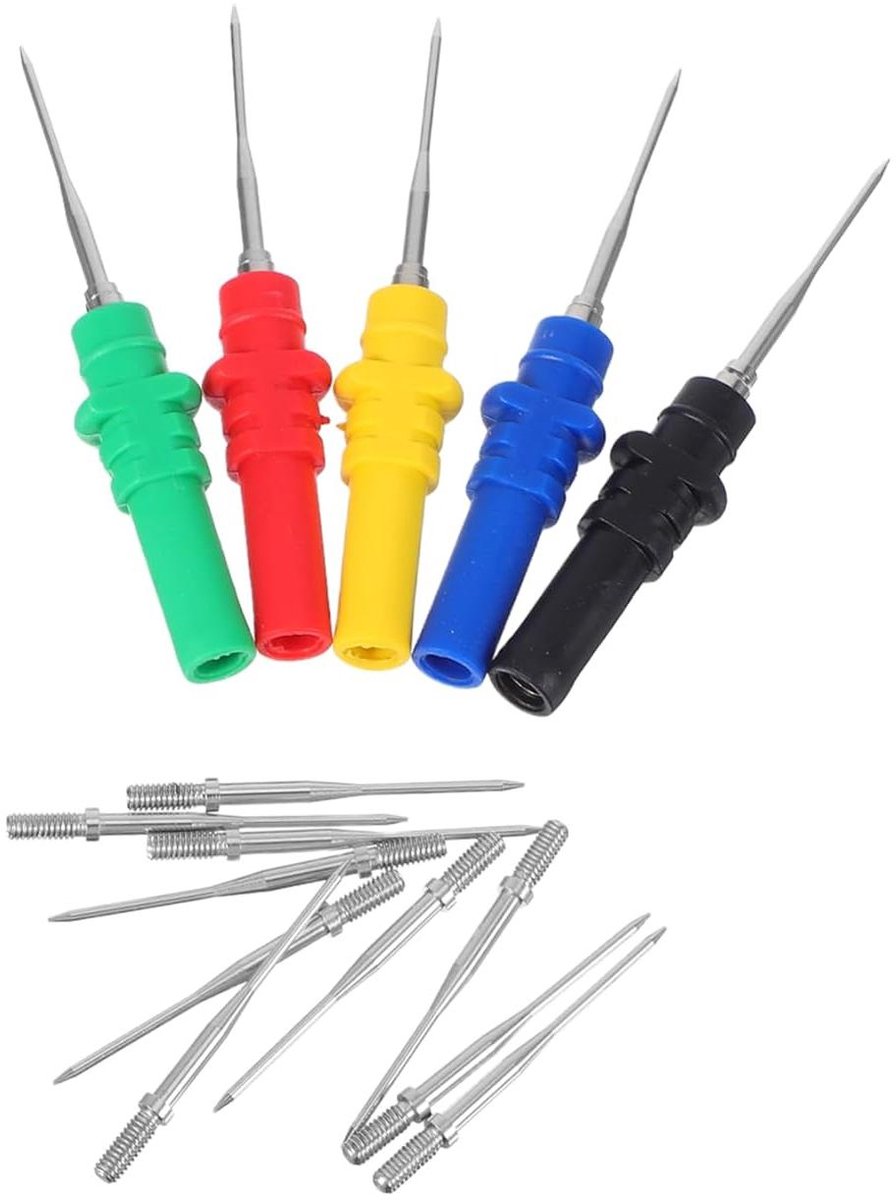Multimeter Testpennen - Meetpennen Set - Elektronica Reparatie - Destructieve Draaddoorboring - 63 cm - Diverse kleuren