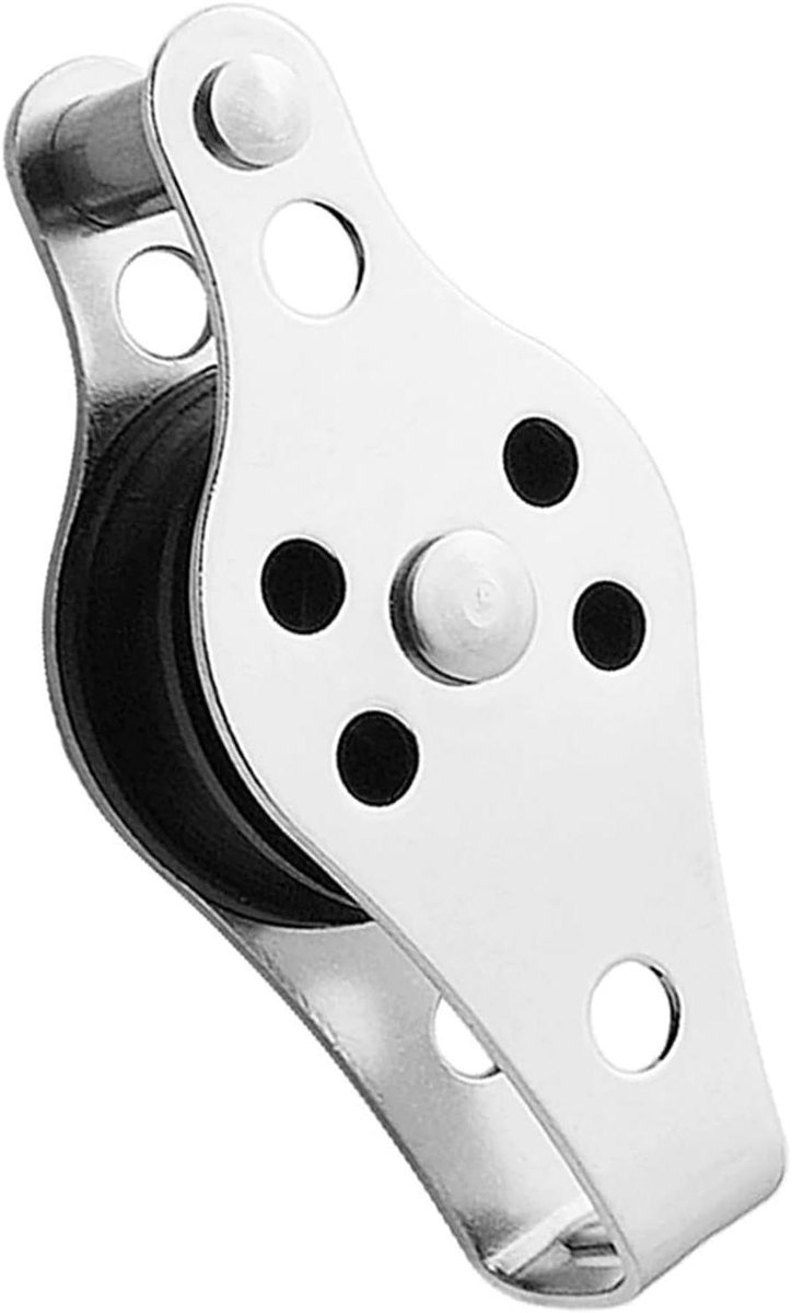 Lager Katrol - Enkel Wiel - Touw Hijsen - Roestvrij Staal 316 - 2-8mm Touw - Zilver