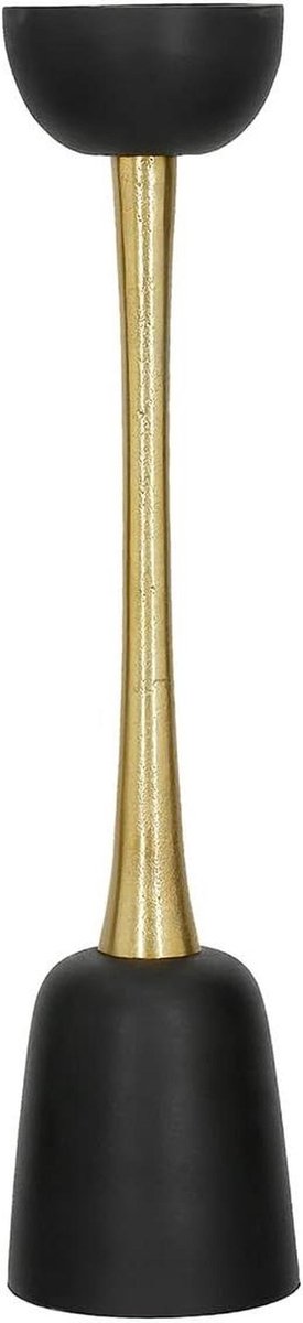 Kandelaar Aluminium - Hoge Kaarsenhouder - Sfeervol Interieur - Voor Stompkaarsen - 46cm Hoog - Zwart