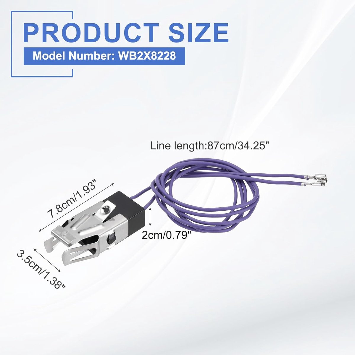 Verwarmingselement Stopcontact - Kookplaat Onderdeel - Fornuis Reparatie - Duurzaam Metaal Plastic - 87 cm Kabel - Zwart