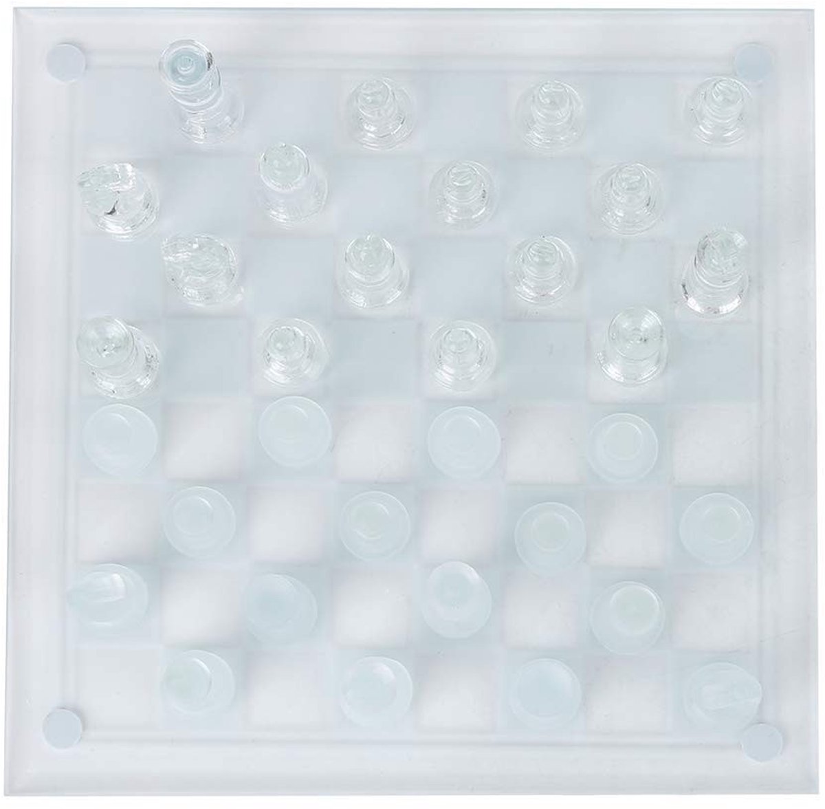 Dailygoods- Schaakset 32 Stuks - Schaakbord 25x25 Cm - Houten Schaakstukken - Reizen/Kamperen - Mat/Soepele Figuren - Duurzaam Materiaal - Schaakspel