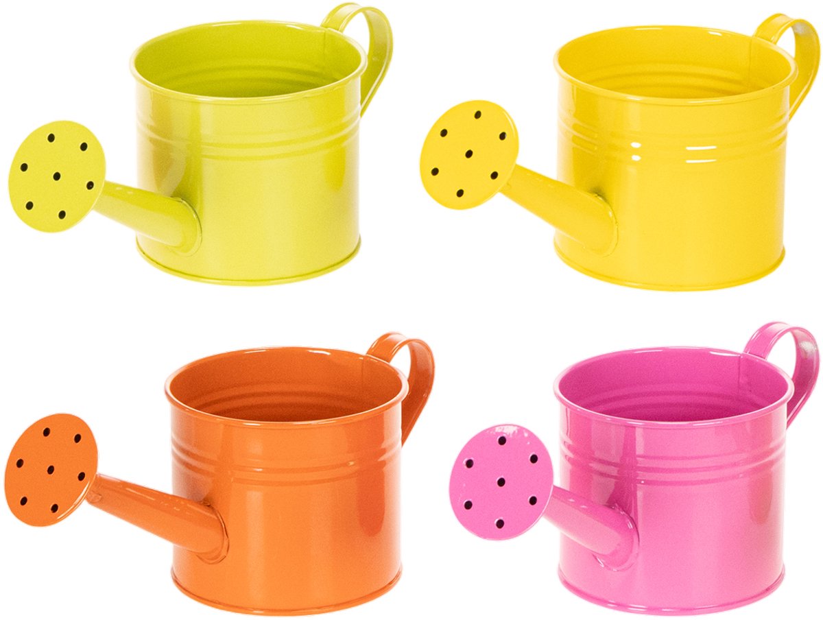 Kleurrijke decoratieve gieter, Ø11cm, H9,5cm, voor het beplanten van p