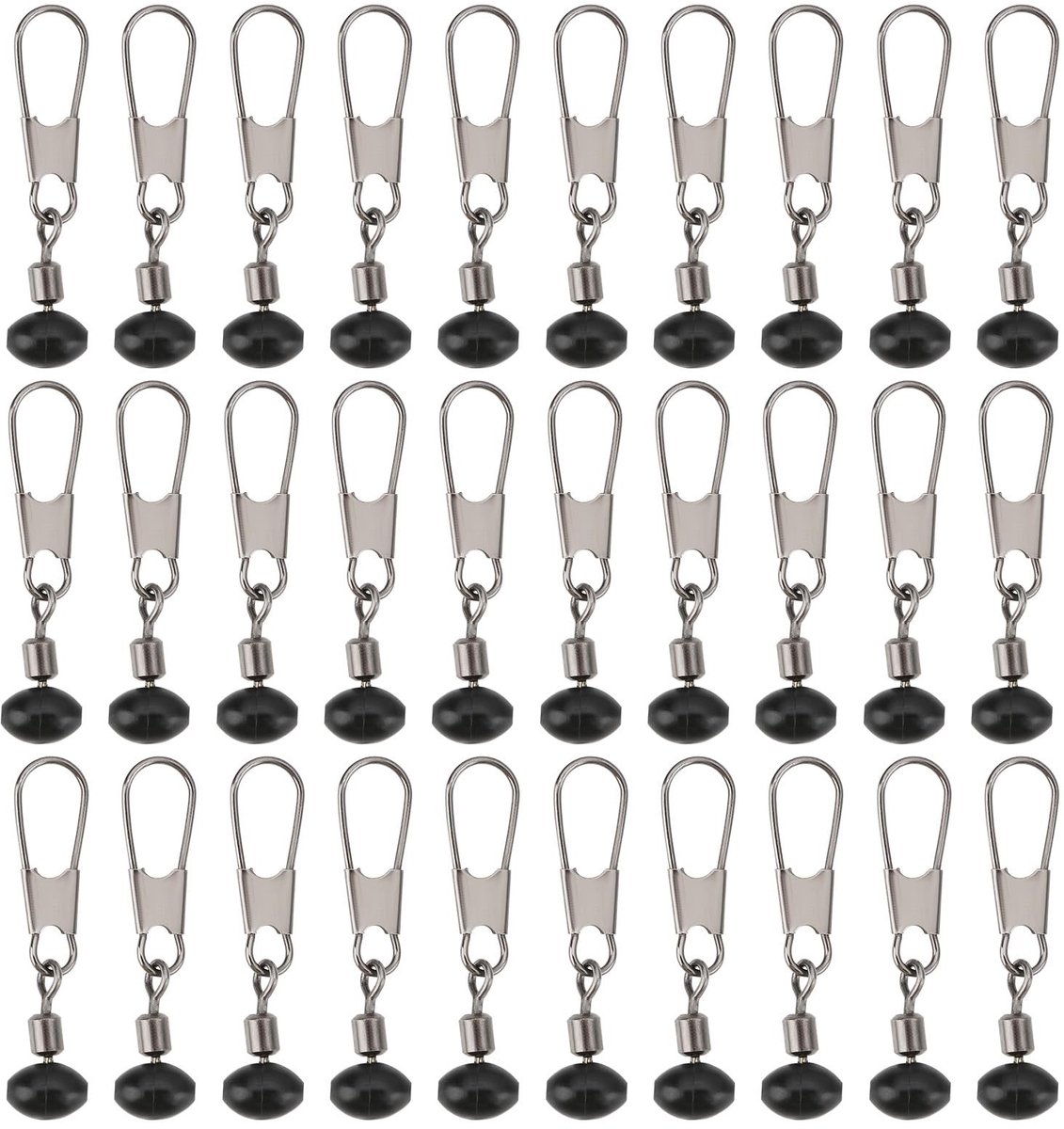 Dailygoods- Vissen Bead Spinner 30 Stuks - 30MM - 13KG - Geschikt voor Schuifvlotter/Aas Mand - Flexibele Viservaring - Vermindert Lijnverstrengeling - Vissersaccessoire