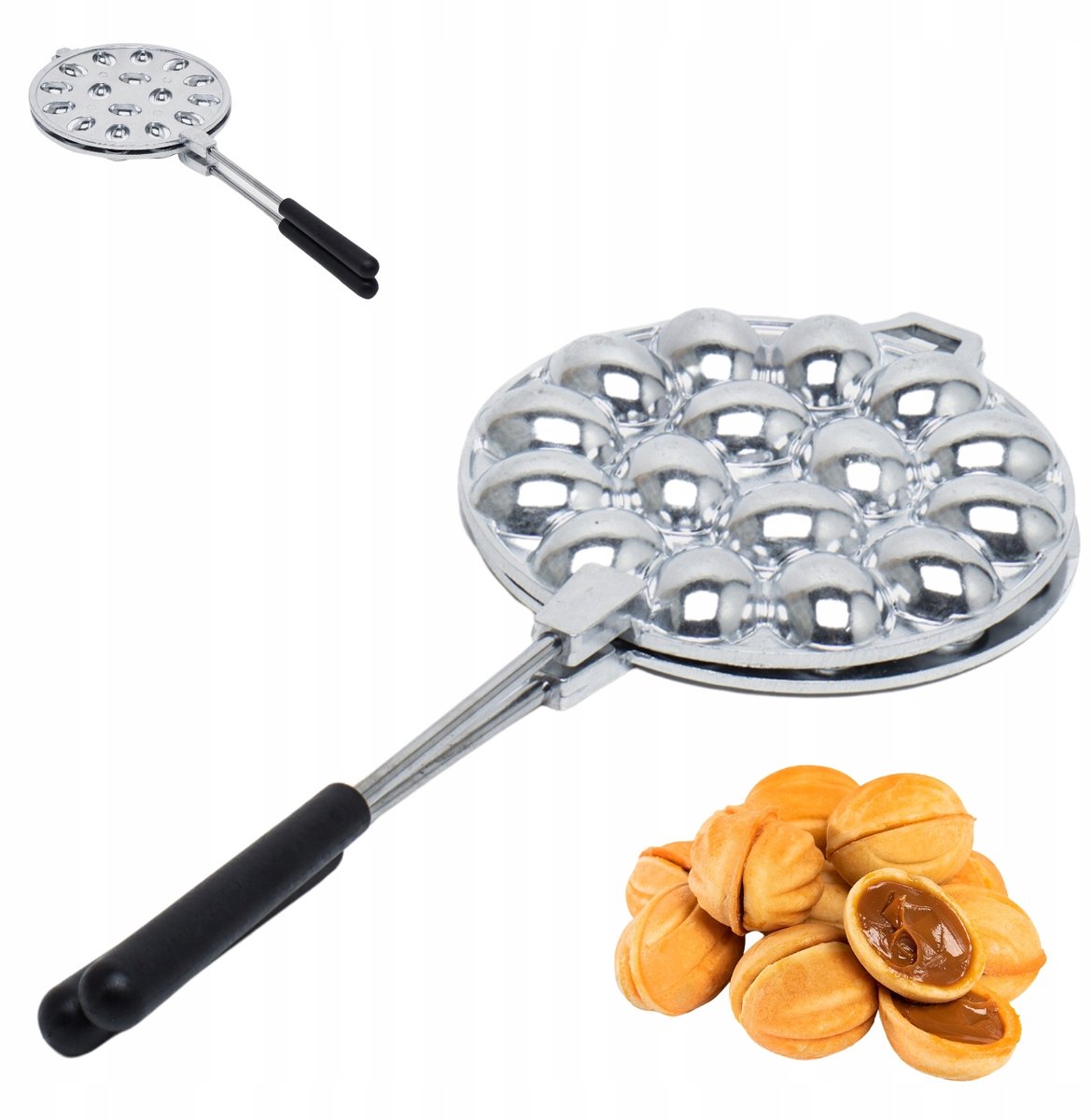 Gasvorm voor Notenkoekjes - Bak 16 halve nootjes tegelijk