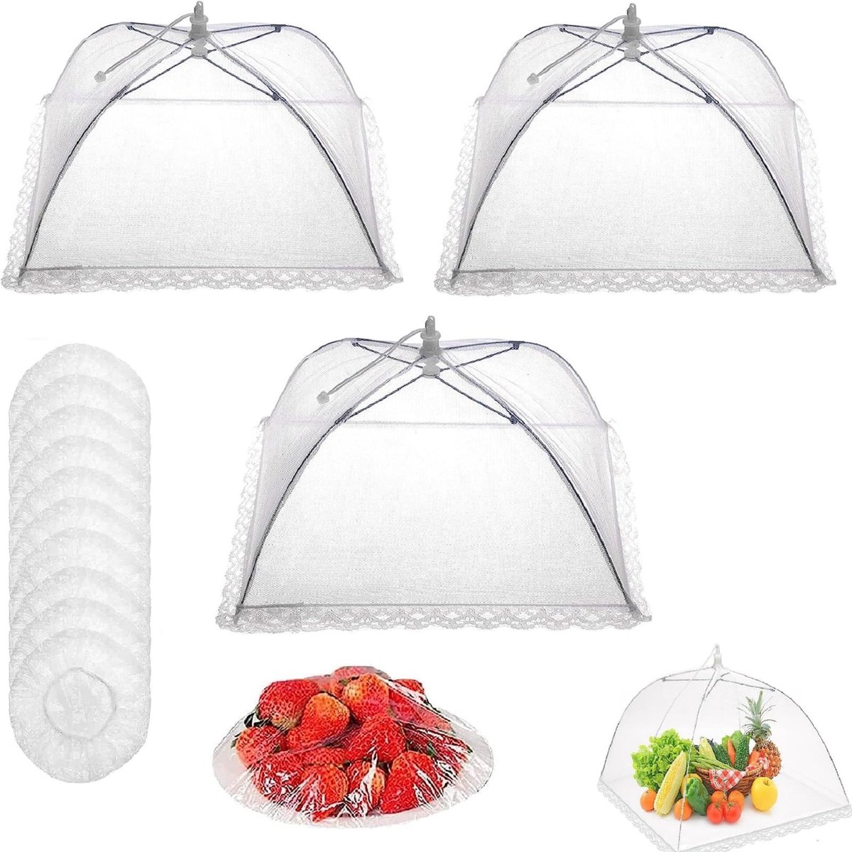 Dailygoods- Vliegenkap - Opvouwbaar - Voedselafdekking - Vliegenscherm - Gaasdoek - Voedselveiligheid - Afdekhoes