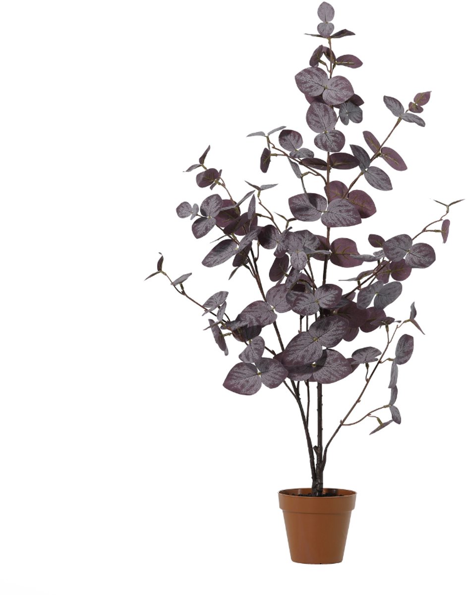 Trendyplants - Kunst Eucalyptus Purple - Eucalyptusboom - Kunstplant - Hoogte 86cm - Potmaat Ø13cm