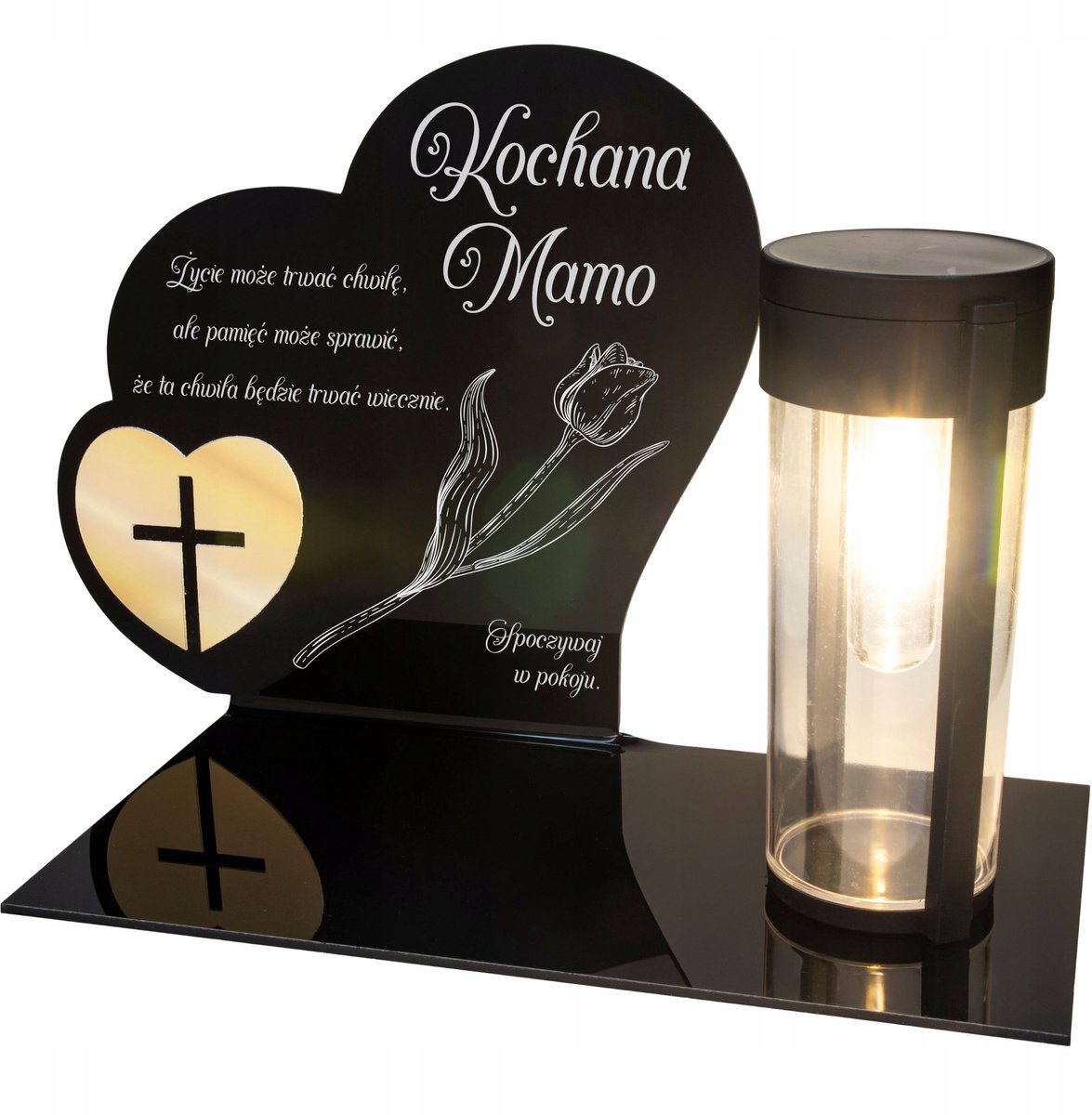 Zonne-lantaarn met Gravure - Eeuwige LED Lamp voor Moeder