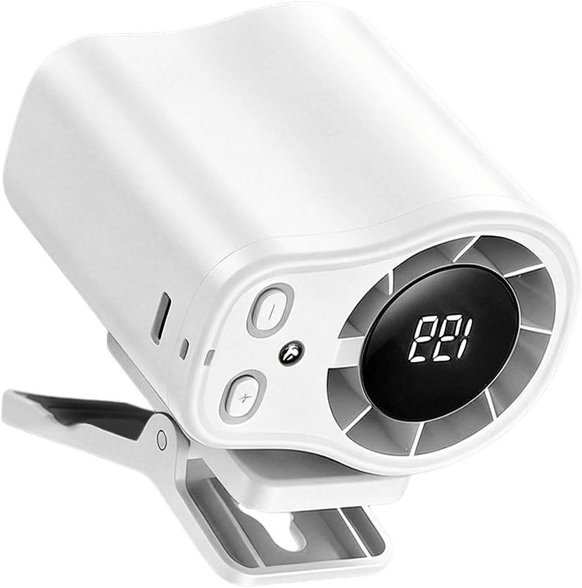 Draagbare Reisventilator - Persoonlijke Koeler - Koeling Onderweg - 199 Instelbare Snelheden - 8x9x8 cm - Wit