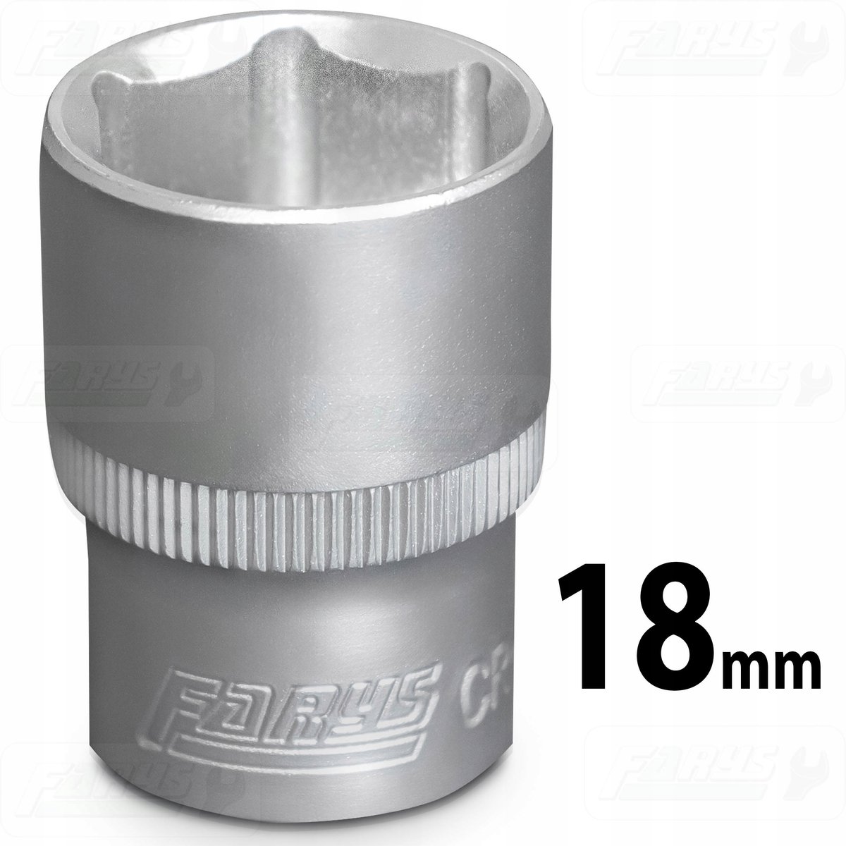 Farys 18 mm 1/2" zeskantdop - Sterk CrV-staal