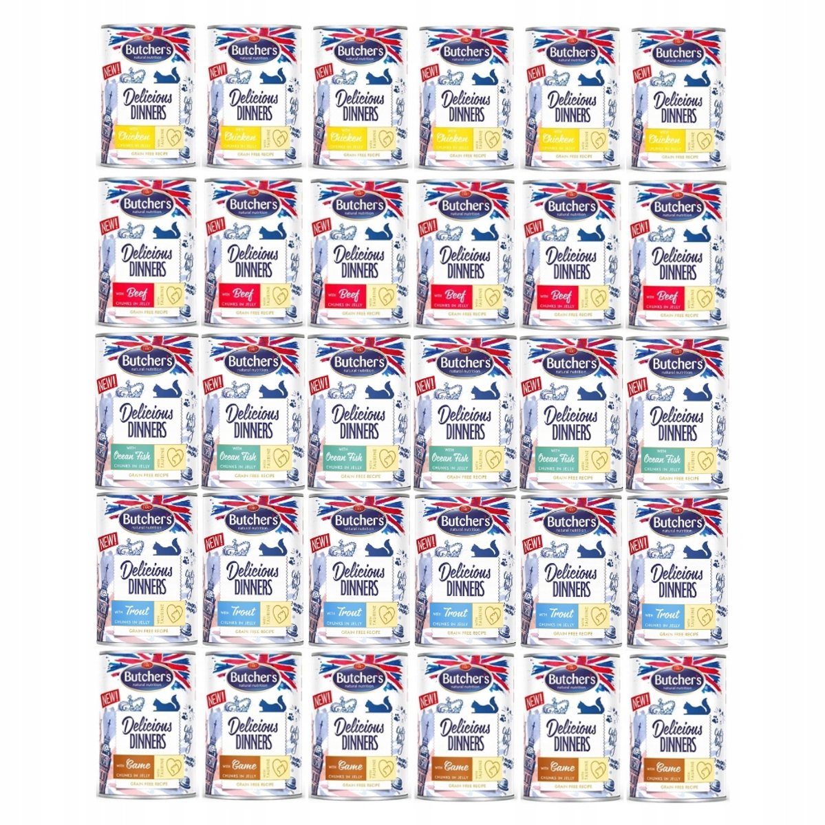 BUTCHER'S Butcher's Delicious Dinners - Katten Natvoer - Mix Smaken - 30 x 400g - Bezzbo