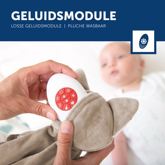 Zazu Robin de Wasbeer - Heartbeat & White Noise Knuffeldoekje - Beige - 35 cm van ZAZU. — afbeelding 3