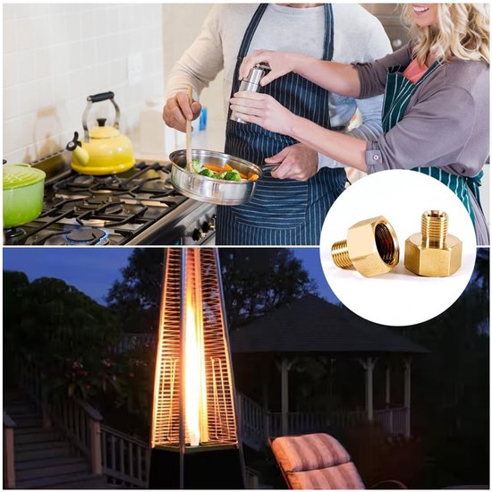 JHUBERS - Gasadapter - 2 stuks gasflesadapters - Koper - Gasslangadapter - Voor gasfornuis - Ideaal voor camping en koken van Jhubers — afbeelding 5