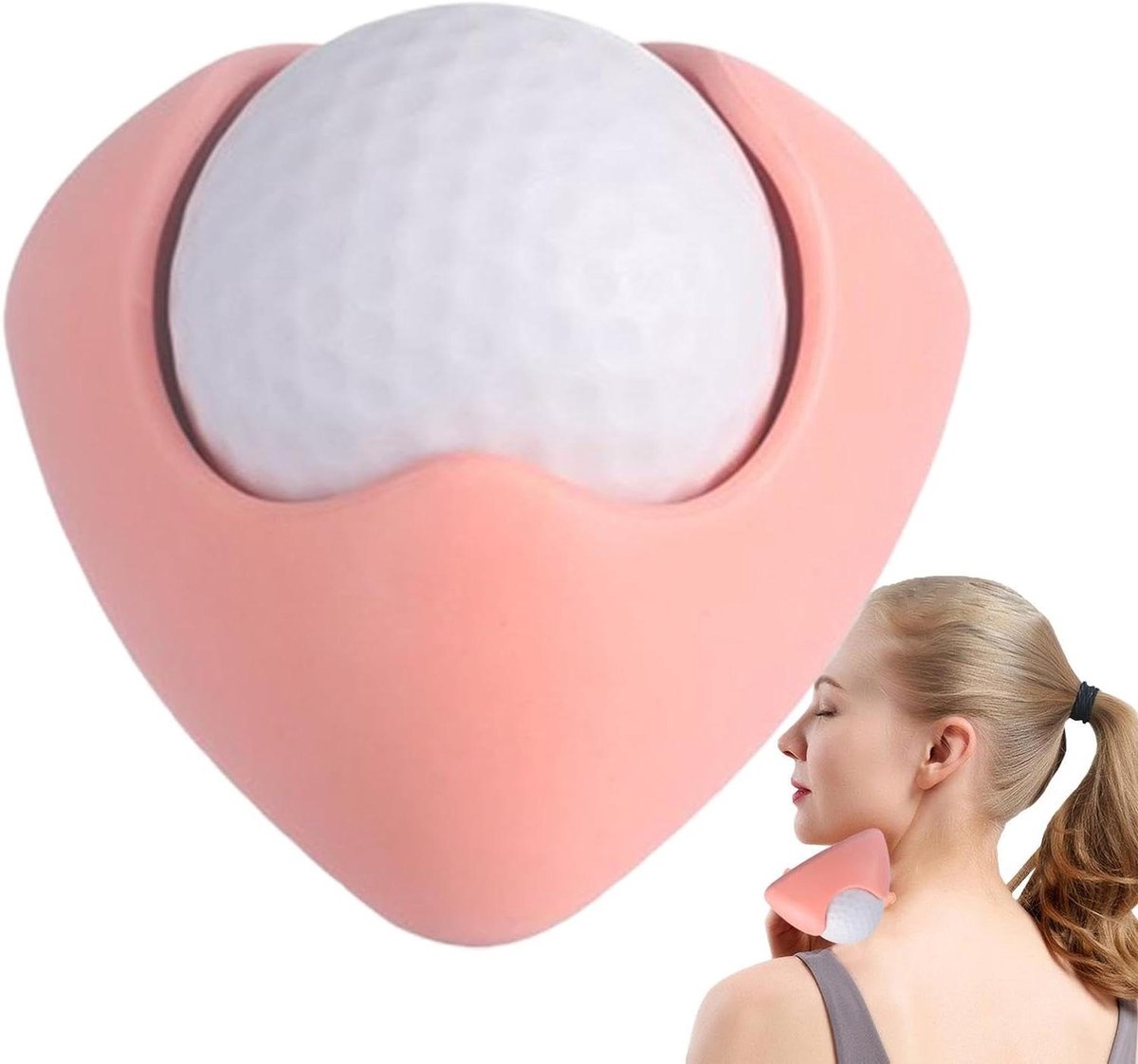 Handmatige massagebal - Fascia bal - Spierontspanning - Ergonomisch ontwerp - 74 x 74 x 52 cm - Zwart