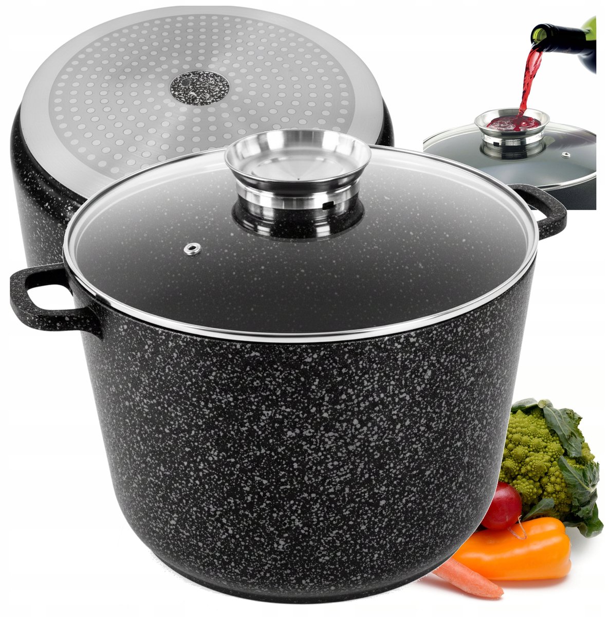 Elitehoff Traditionele Pan 15L - Marmere Coating, Geschikt voor Inductie