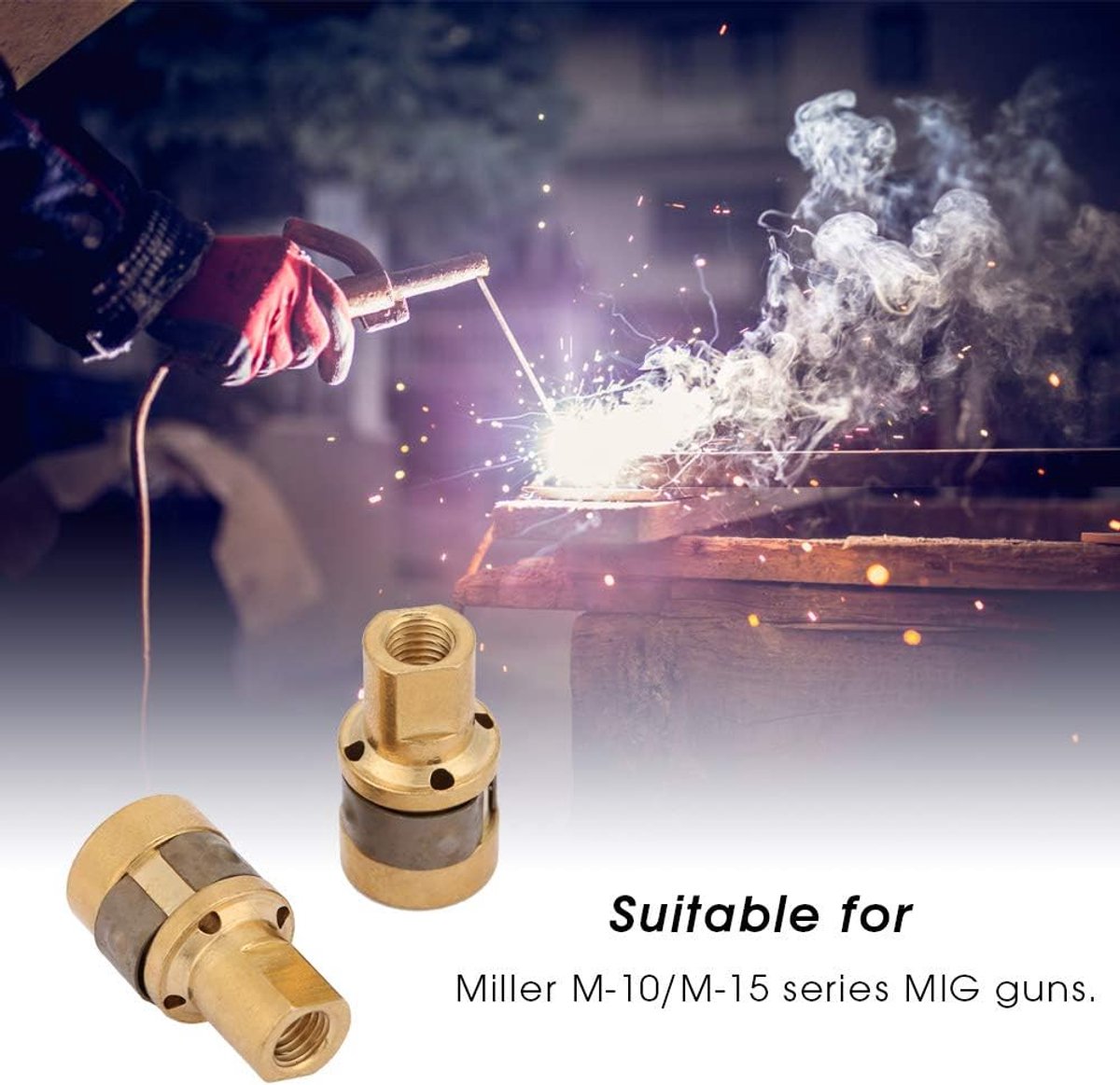 Gasdiffuser Tipadapters - MIG lasonderdelen - Metaal lassen - Messing materiaal - 5 stuks - Messing