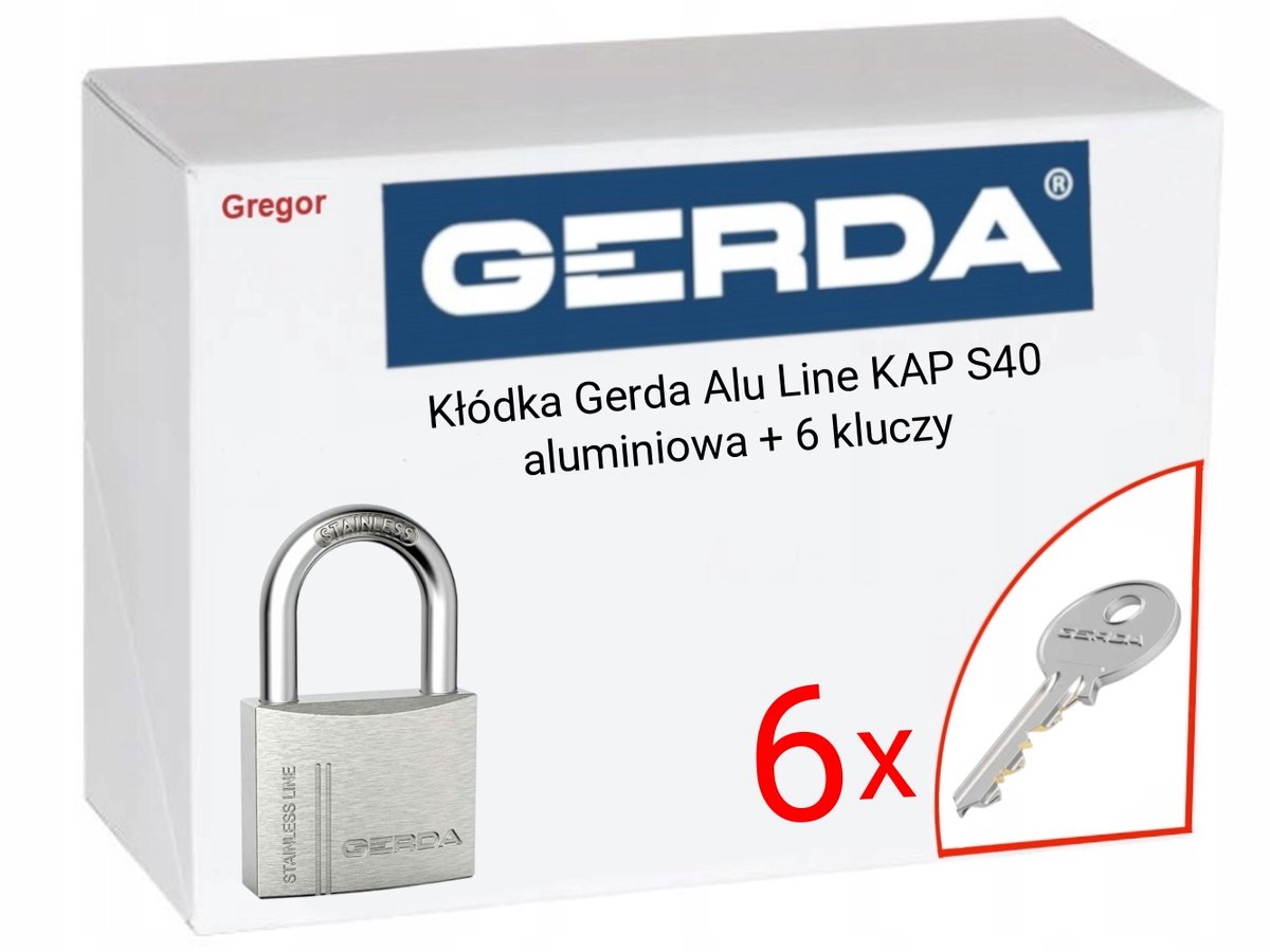 Gerda Alu Line KAP S40 aluminium hangslot met 6 sleutels