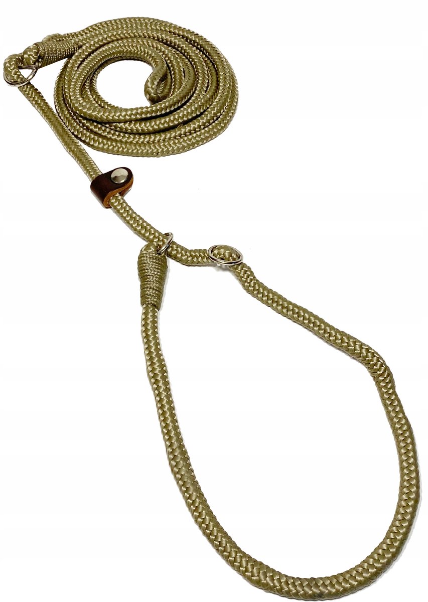 Verstelbare Retrieverlijn 8mm/280cm Khaki - Hondenlijn