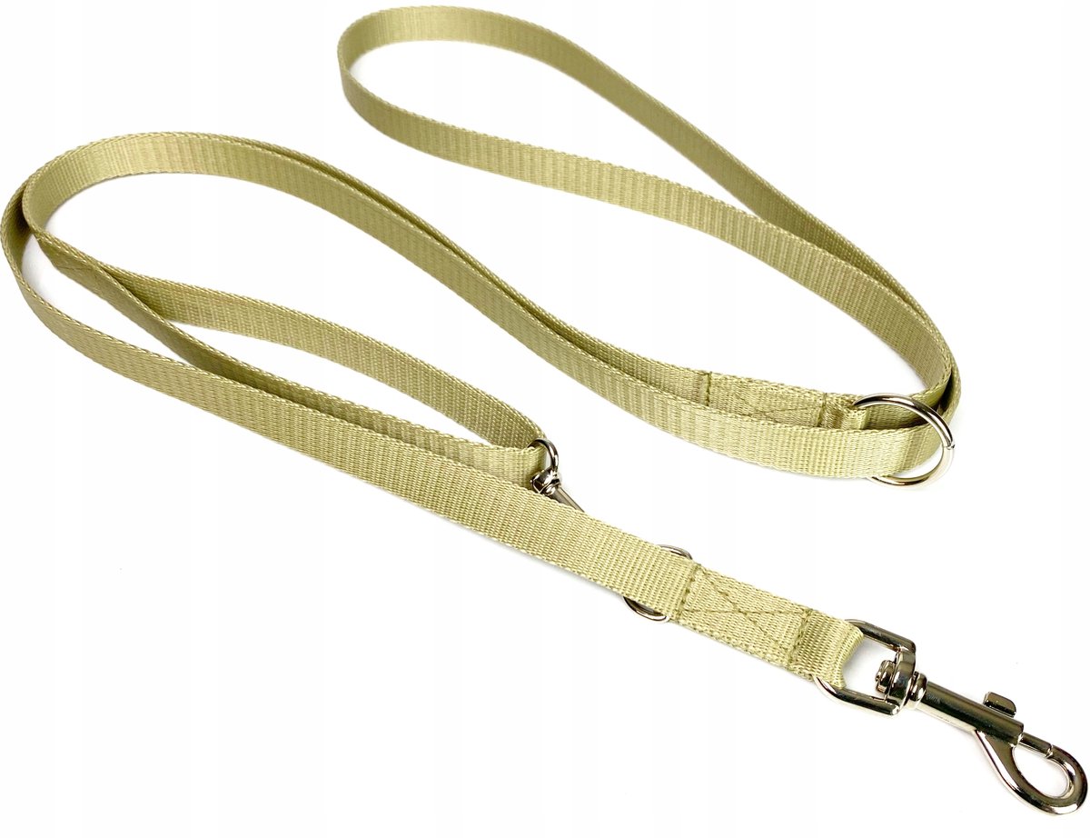 Verstelbare Hondenlijn 135-250 cm, 20 mm breed, Khaki