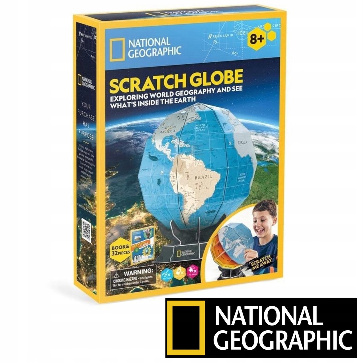 National Geographic 3D Puzzel Wereldbol Educatief 32 Delen