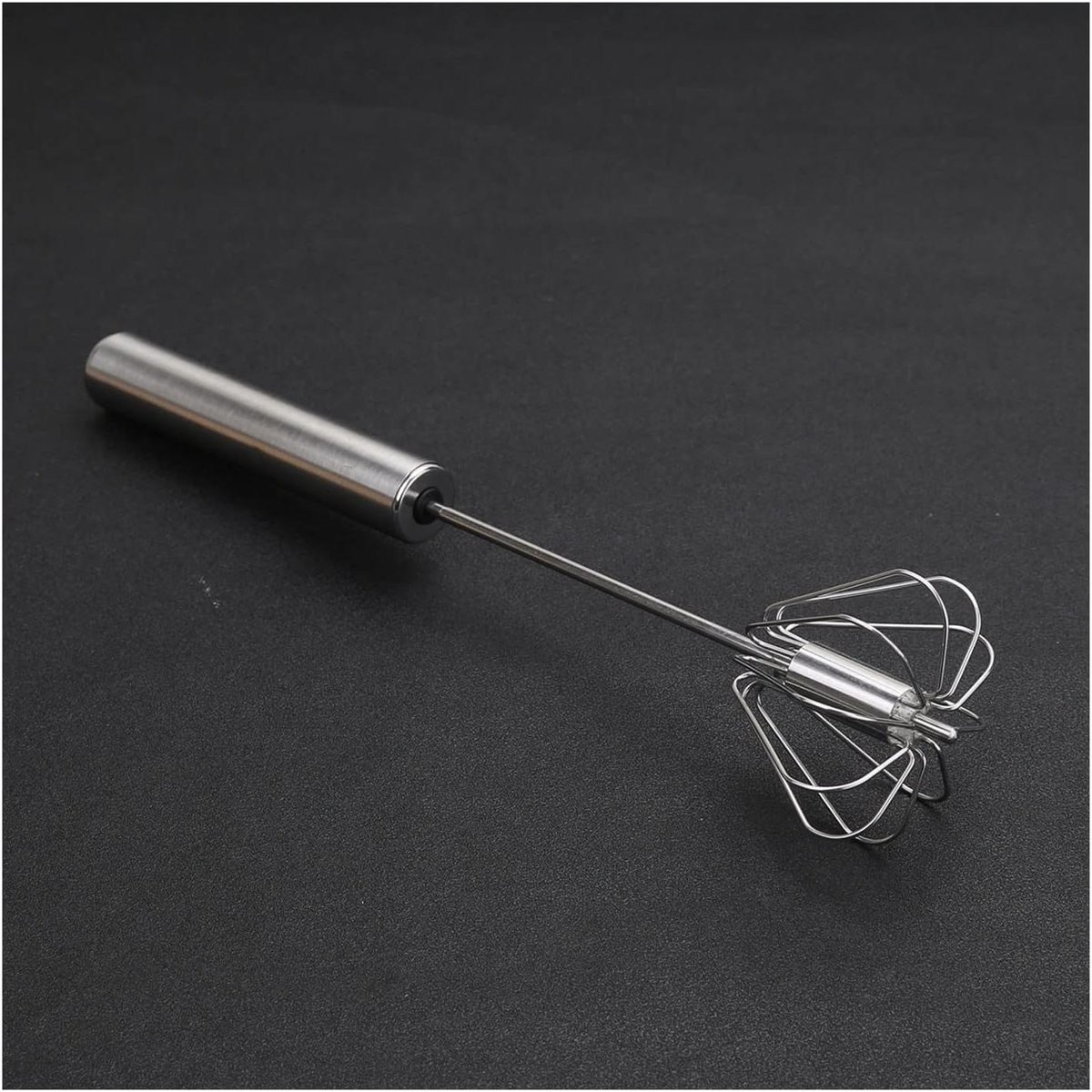 Eierklopper Roestvrij staal - Handmixer Keuken - Beslag Maken - Semi-automatische Rotatie - 30cm Lengte - Zilver