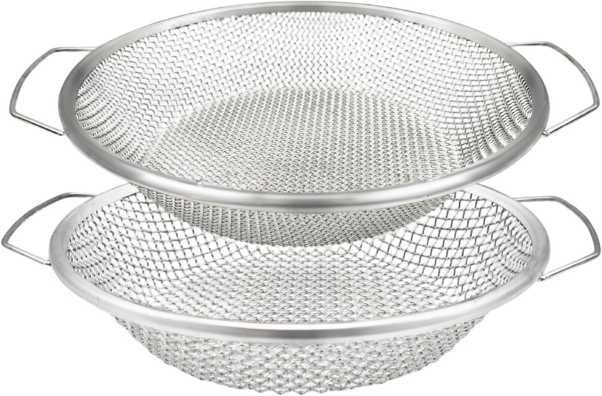 Grondzeef Set - Compost Zeef - Tuin Bodem Verfijnen - Dubbel Gaas - 2 Stuks - Zilver