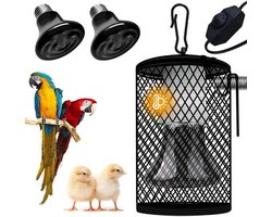 Keramische Warmtelamp - Reptielen Verwarmer - Terrarium Klimaat - Geïntegreerde Thermostaat - 50 Watt - Zwart