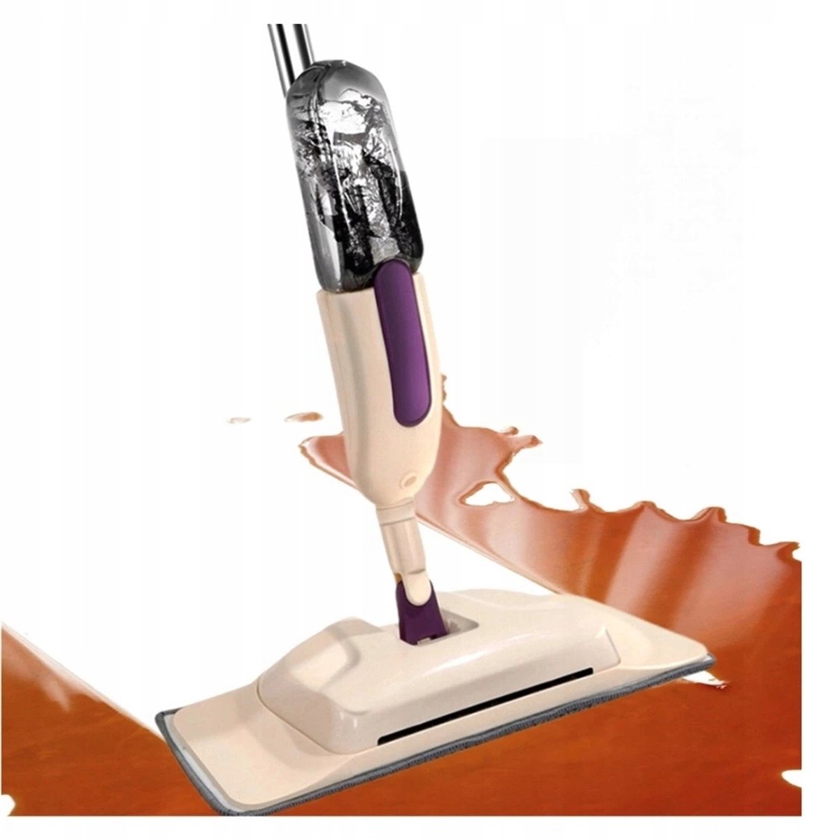 Mop met Sprayfunctie 125cm - Roestvrij Staal & Microvezel