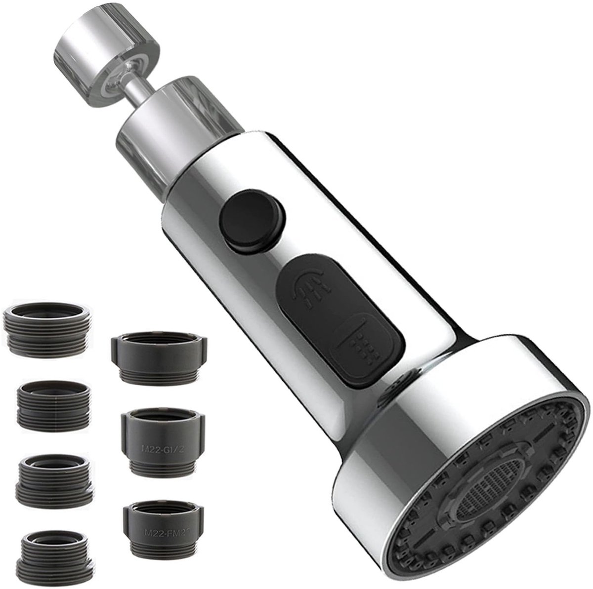 SMOAKEZ - Kraanstraalregelaar - Keukenbeluchter - 360° Draaibaar - Verlenging Kraanbeluchter - Waterbesparing - Geschikt voor Badkamer - Model QPQ-006