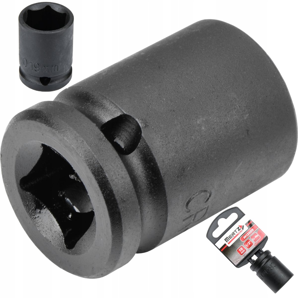 Mertz Impact Doppenset 1/2" 19mm Cr-Mo Zeshoekig - Duurzaam en Precisie