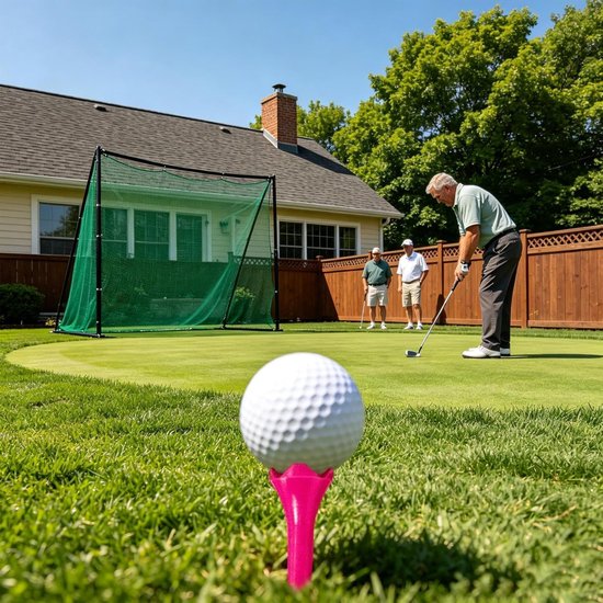 Golftees Kunststof - Baltraininghouder set - Golf Oefenen - Breukbestendige tees - 50 stuks - Felroze — afbeelding 5